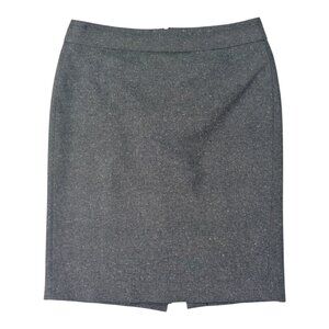 Ann Taylor Size 6 Womens Gray Wool Blend Pencil Skirt With Back Vent & Zip Closu